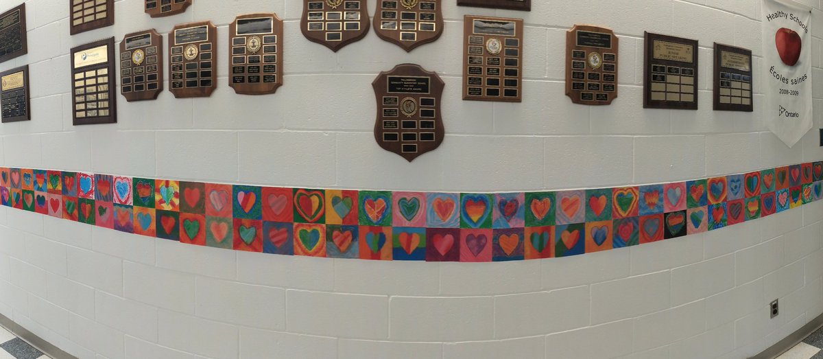 MmedeBruijn's tweet photo. More Jim Dine inspired hearts near the main office - a collaborative cross-division installation created by primary, junior and intermediate students @Fallingbrook679 @MmeJoseeAnne @Mckenzie44Nancy @renee3675 @mrspower @FallingbrookPTC https://t.co/kNGCzlDHit