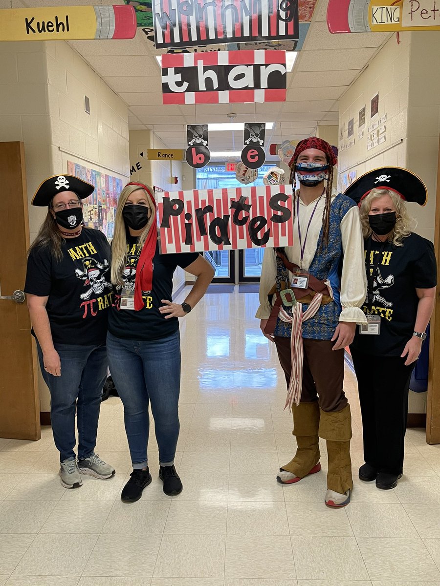 ElmSt5th's tweet photo. Celebrated Pi Day early at Elm! Learned about the area and circumference of circles while discovering “pi.” Check out the 5th grade teachers! https://t.co/eurexhbVQC