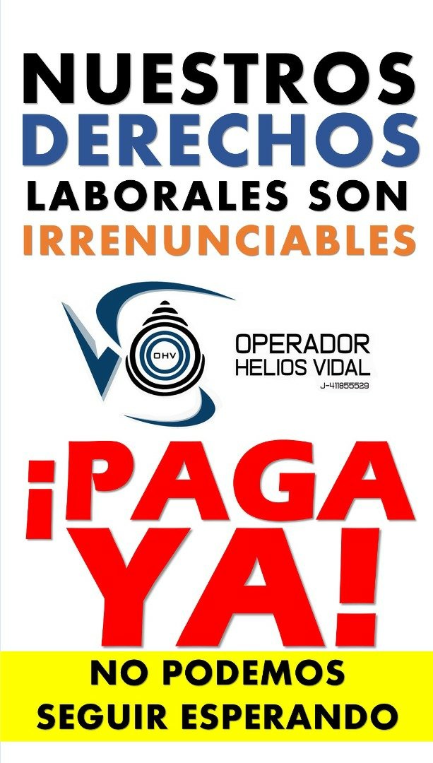sulaimach's tweet photo. Es justo y necesario el pago de pasivos laborales y compensación salariales acordadas con COHV como patrono
#EnVivo
#HeliosVidalPagaYa
#CuarentenaEsPrevenir
@tareckPSUV @dcabellor @NicolasMaduro
#SputinkVenezuela
#Panamá 
#ANEnBatallaPorLaVerdad  @eduardopiate2 @MPPPSTDireccion1 https://t.co/O0imFqlvem
