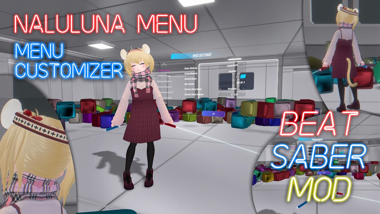 なるるるるな Naluluna Beatsabervtuber Nalulunamenu 0 0 8 For Beat Saber 1 13 4 T Co Wlmbcy8ngf リザルト画面用の曲を設定している場合で クリア後のリザルト画面を閉じても曲が終了しない不具合を修正しました Beatsaber ビート