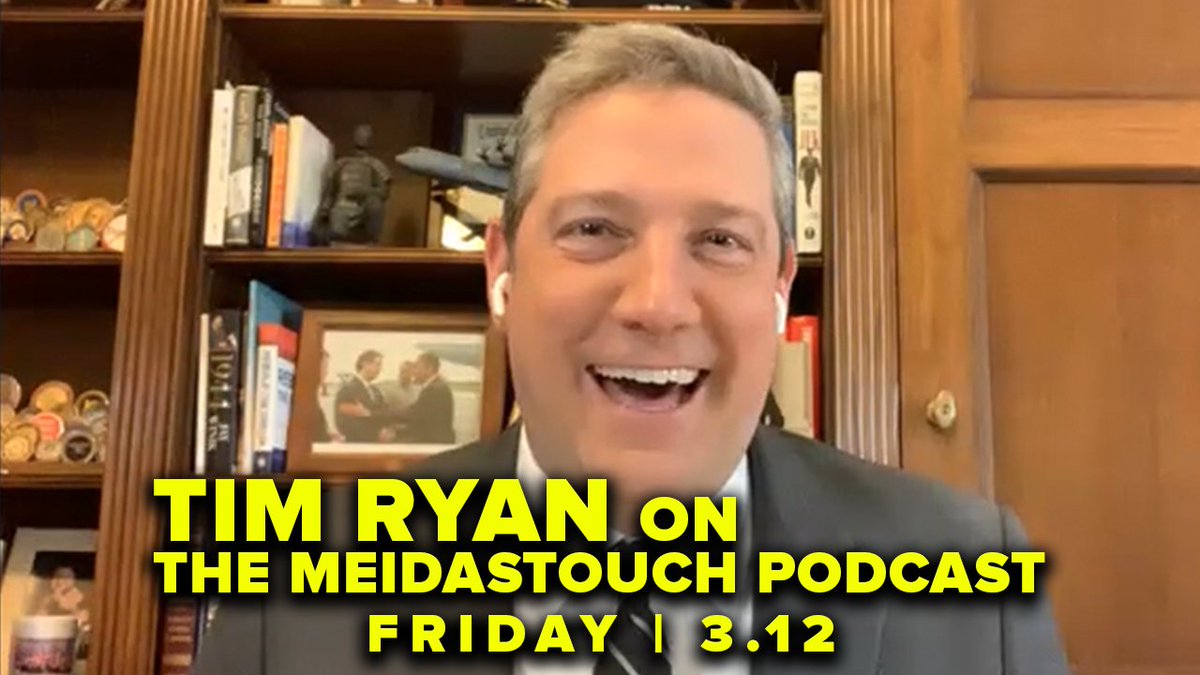 MeidasTouch's tweet photo. Help us get 500 retweets on this: Tomorrow we will be releasing an incredible episode of The MeidasTouch Podcast with Democratic rising star Rep. Tim Ryan. Retweet, subscribe and leave us a 5-star review tonight and let's make this our biggest episode yet: https://t.co/on0v7gnAP7 https://t.co/wSDMCt3EQr