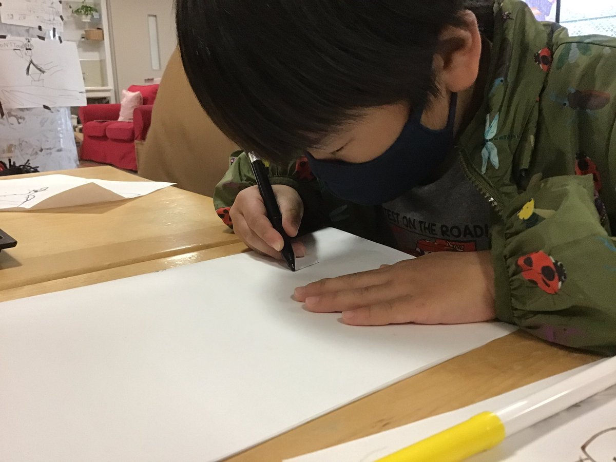 YIS_ELC's tweet photo. “Wait! What! Oh I forgot something. I have to put barcode on my book!” @YisLibrary we have a budding librarian trying to catalogue his books. #author #yislearning #pyplearning #earlyears #writing #bookmaking https://t.co/luxA9ddVOf
