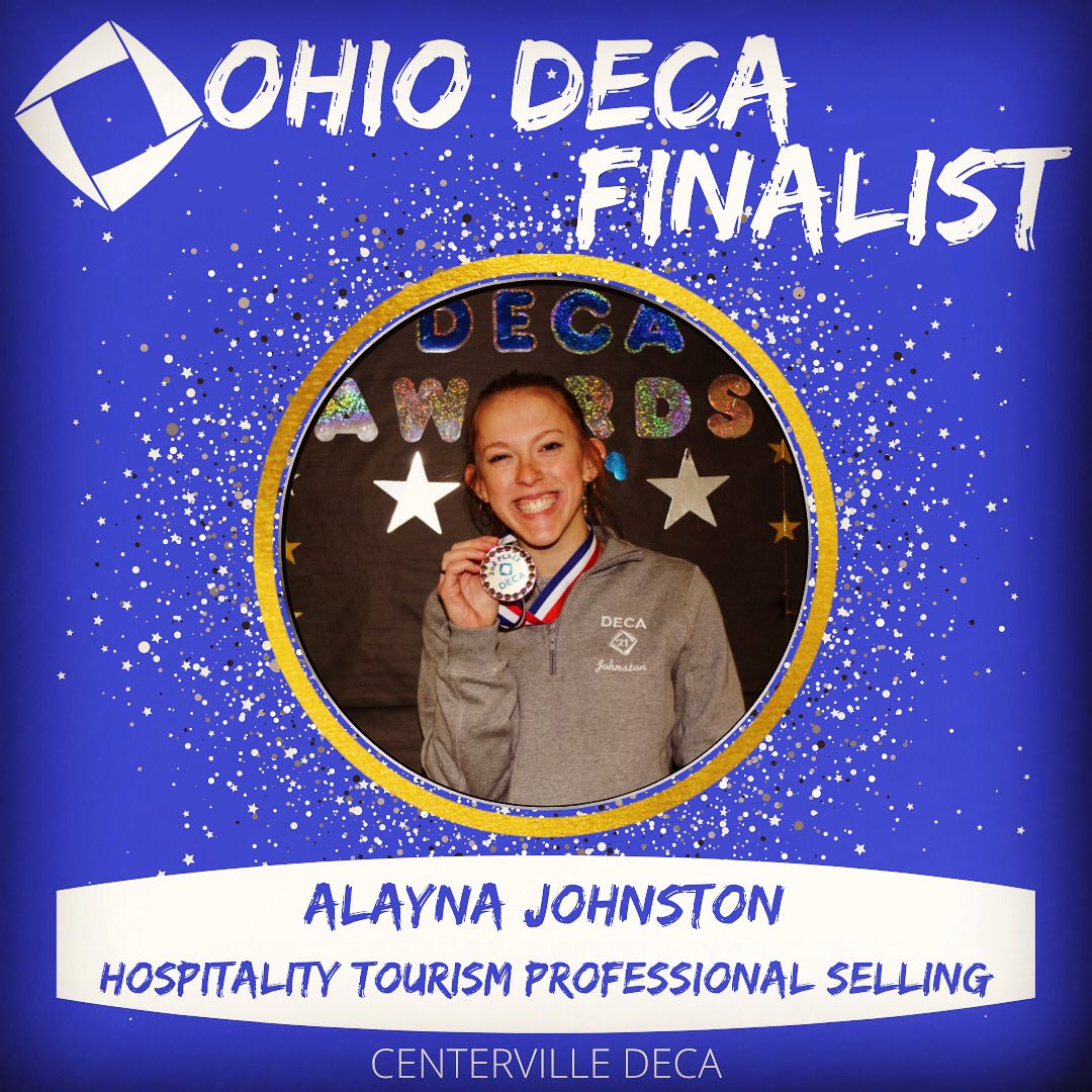 CentervilleDECA's tweet photo. Congratulations Alayna💯

Final Presentations are Saturday 3/13! 

#ohiosbest #epnd #ohiodecafinalist #elkpride #chsmarketing #nextlevel #letsgoelks #bringit #deca #hospitalitytourism  #professionalselling https://t.co/Hb5C1kd2yX