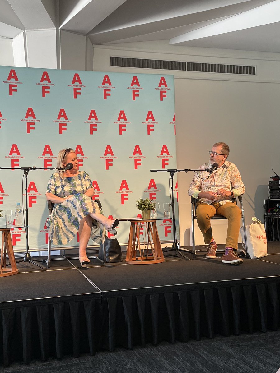 PerksAdelaide's tweet photo. Discussing themes of tenacity, trust, magic and pivoting an iconic #southaustralian festival. What a great @adelaidefest Forum with Joint Artistic Directors, Rachel Healy and Neil Armfield #AdlFest #afproudpartner #perksprivatewealth https://t.co/bWvoBv8GDv