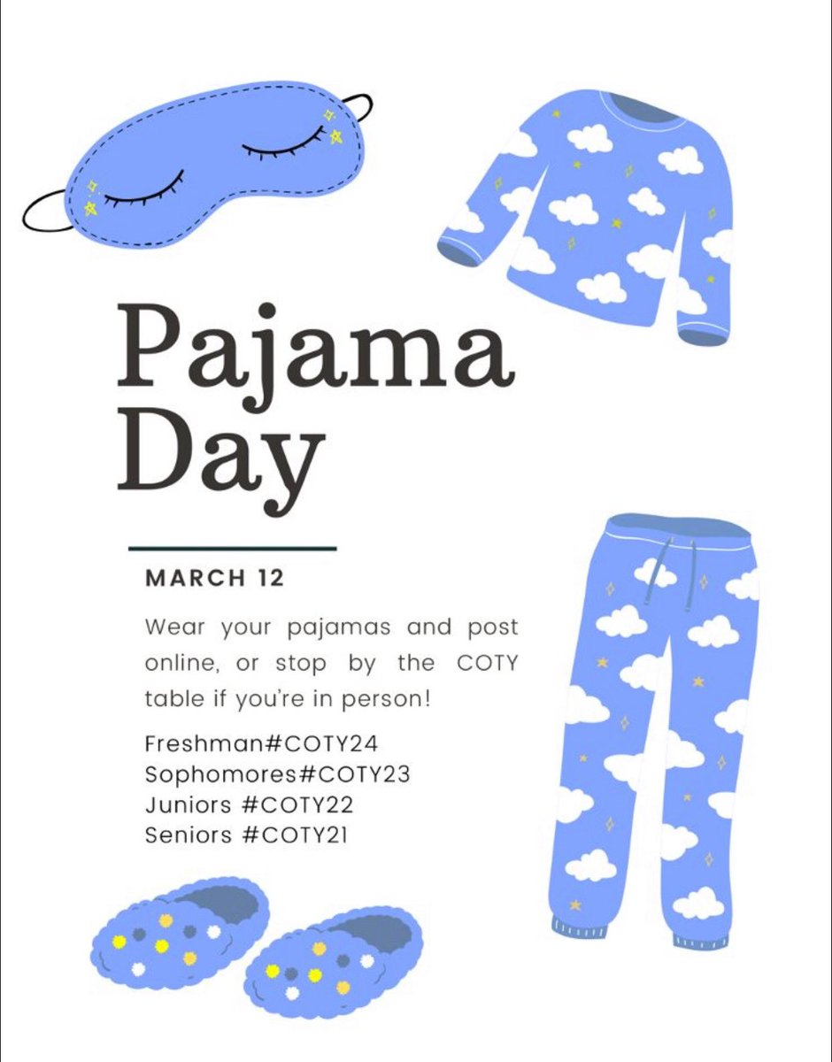 Wichita_NW's tweet photo. Grizzlies, wear your pajamas tomorrow for COTY points! Juniors are in the lead with about 10 weeks left! https://t.co/33RClHv4iC