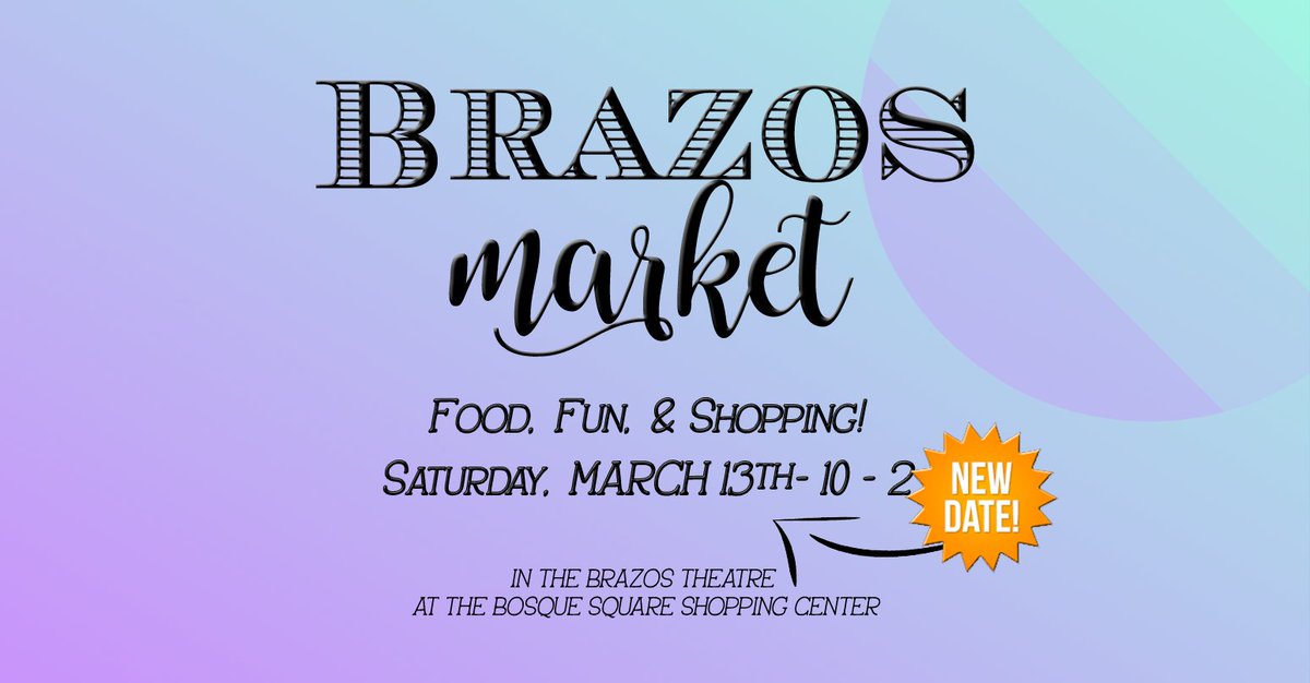 BrazosTheatre's tweet photo. Food, Fun, & Shopping!
The Brazos Market happens this Saturday from 10am to 2pm. Come shop some great local vendors at the Brazos Theatre!
#wacoevents #wacotown #wacotx #wacotexas #thingstodoinwaco #wacomarkets #shopping #shoppinginwaco #supportlocal https://t.co/vNSbUeqoSN