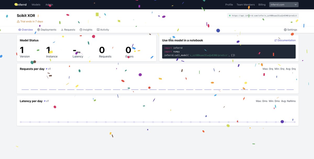 inferrd's tweet photo. You work hard on your model, that's why deploying a model is a celebration at https://t.co/xXQUYVjTtm. https://t.co/TbH4YGbAIb