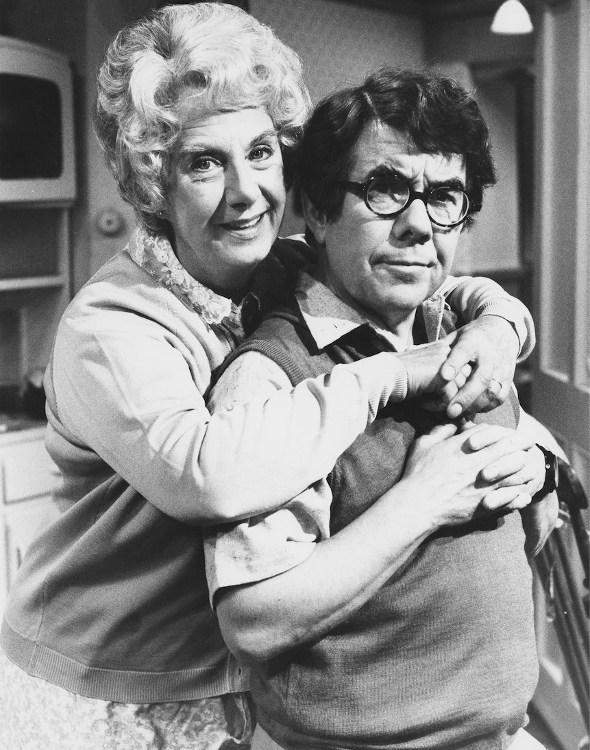 BraxM's tweet photo. Sorry!, starring Ronnie Corbett, began #OTD 40 years ago. The sitcom, written by Ian Davidson and Peter Vincent, ran for seven years and 42 episodes (and a Christmas sketch). Photo of Corbett with Barbara Lott as his mollycoddling mum by Don Smith for @RadioTimes #LanguageTimothy https://t.co/rfc7KifRs5