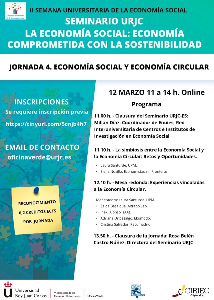 economy_and's tweet photo. Nos vemos a las 11h para hablar de #EconomiaSocial y #EconomiaCircular
Contaremos con @EconomiaJusta @sAtt_arq @ekomodo_ y #altrapolab! https://t.co/n5atGJMqOu