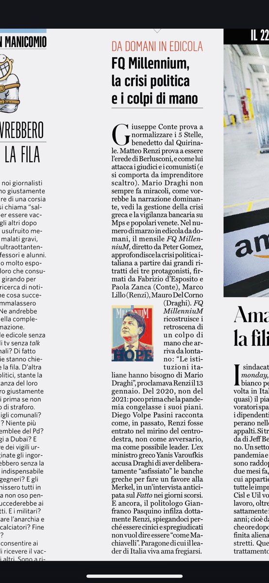 Surfiniae's tweet photo. Da domani #13Marzo2021 in edicola #FQMillenium La Crisi Politica ed I Colpi Di Mano
@petergomezblog @fattoquotidiano @FqMillennium https://t.co/DomLVT59Rh