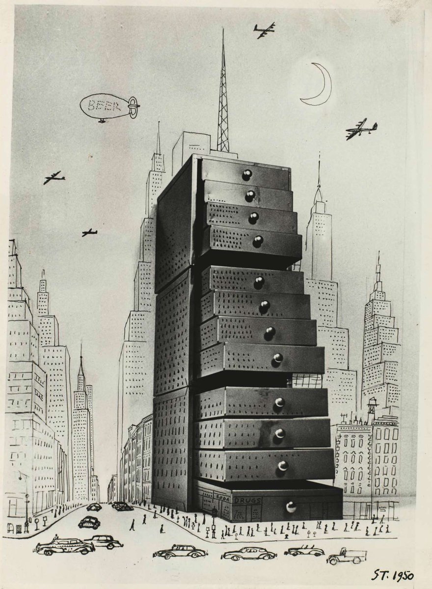 MFernandaJaua's tweet photo. Saul Steinberg, architecture &amp; cityscapes #ViernesdeArte 
Chest of Drawers Cityscape 1950
Park Avenue Collage 1954
Drawing in The New Yorker 1957
Drawing in The New Yorker 1965
https://t.co/L73wUcSHyF https://t.co/gV5IPCy911