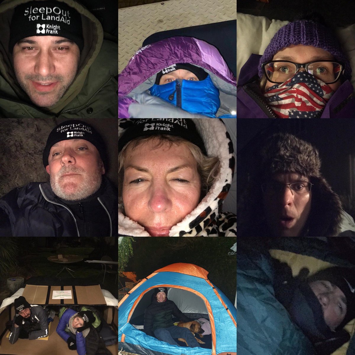 Freezing temperatures, strong winds, seagull attacks, wandering foxes, bird song, aeroplane flyovers ... just some of the nightly disturbances the team experienced at last night’s <a href="/LandAid/">LandAid</a> #2021SleepOut. 

Imagine dealing with that every night...

Bravo to everyone who took part!