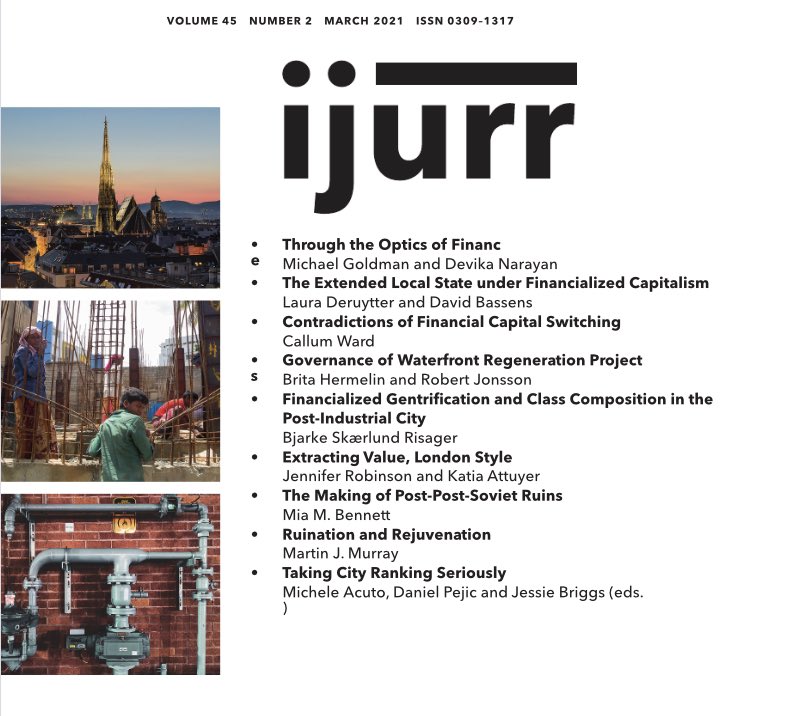 Out now in the second 2021 issue of <a href="/IJURResearch/">IJURR.org</a> our #cityrankings intervention forum discussing challenge posed by #benchmarking initiatives to #urbanstudies - with <a href="/MicheleAcuto/">ᴍɪᴄʜᴇʟᴇ ᴀᴄᴜᴛᴏ</a> <a href="/danpejic/">Daniel Pejic</a> @jessieebriggs @EnoraRobin <a href="/iaryl/">iaryl</a> <a href="/RobKitchin/">Rob Kitchin</a> @jimmerricks 📊

onlinelibrary.wiley.com/toc/14682427/2…