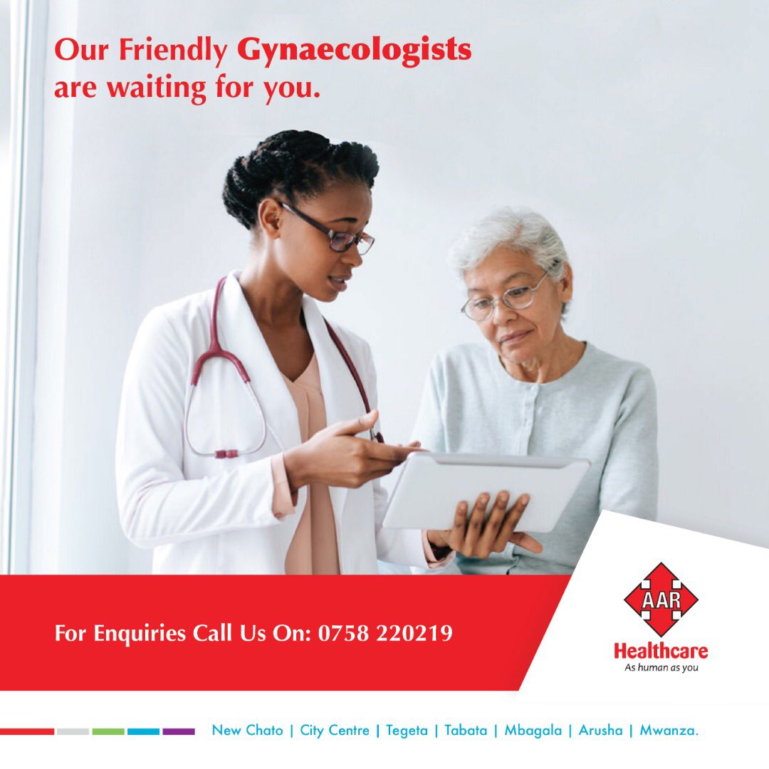 We're now open, kindly visit any of our Polyclinics in Dar es Salaam, Arusha, and Mwanza to meet our Gynaecologists. For assistance please call us on 0755 220219. Kaaribu.

#AARHealthcare #KaaribuTukuhudumie #AAR #Dental #DentalServices #Doctors #Pediatrician #Gynecologist