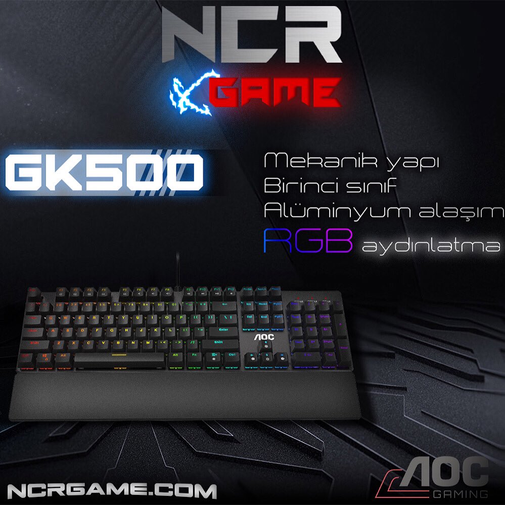 Aoc GK500 mekanik yapsı ve yüksek alüminyum kalitesi sayesinde oyunculara yüksek ömür ve kullanım kolaylığı sağlar 

Ürün linki = ncrgame.com/Product?Id=626…

#aoc #gaming #pc #keyboard #rgb #ncrgame #nacarbilişim