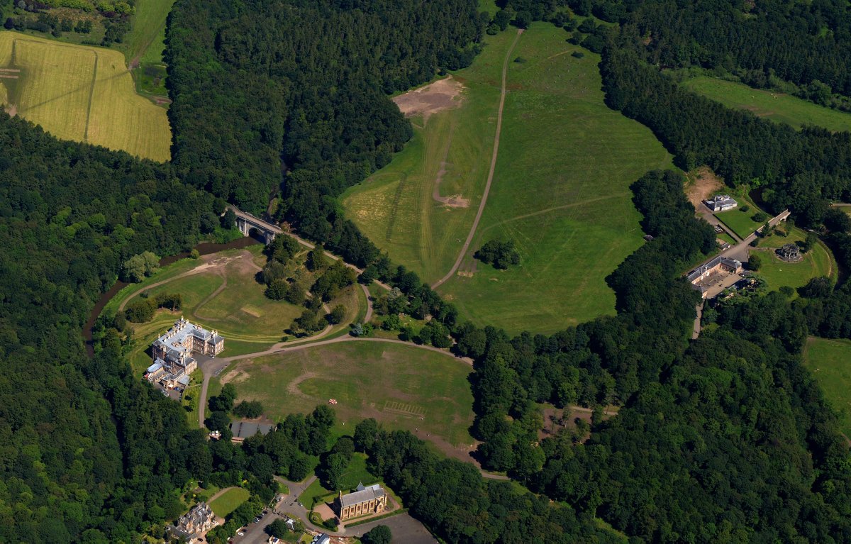 White House was delighted to take this aerial photo of Dalkeith Palace and Country Park for Buccleuch Estates. During World War II, the third floor of the Palace was used as quarters for the Polish troops of the 3rd Flanders Rifle Brigade. #WhiteHouse #DalkeithPalace