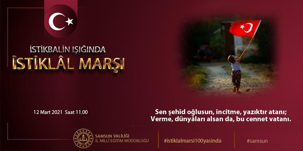 "Bastığın yerleri 'toprak! diyerek geçme, tanı: #istiklalmarsi100yasinda
#samsun
#bafra
<a href="/ziyaselcuk/">Ziya Selçuk</a> 
<a href="/zulkifdagli/">Doç. Dr. Zülkif Dağlı</a> <a href="/CoskunESEN57/">Coşkun ESEN</a> @mustafademirbsb
<a href="/CevdetErturkmen/">Cevdet Ertürkmen</a> <a href="/samsunmem/">Samsun İl Milli Eğitim Müdürlüğü</a>
<a href="/mehmetalikatip1/">Mehmet Ali KATİPOĞLU 🇹🇷</a>