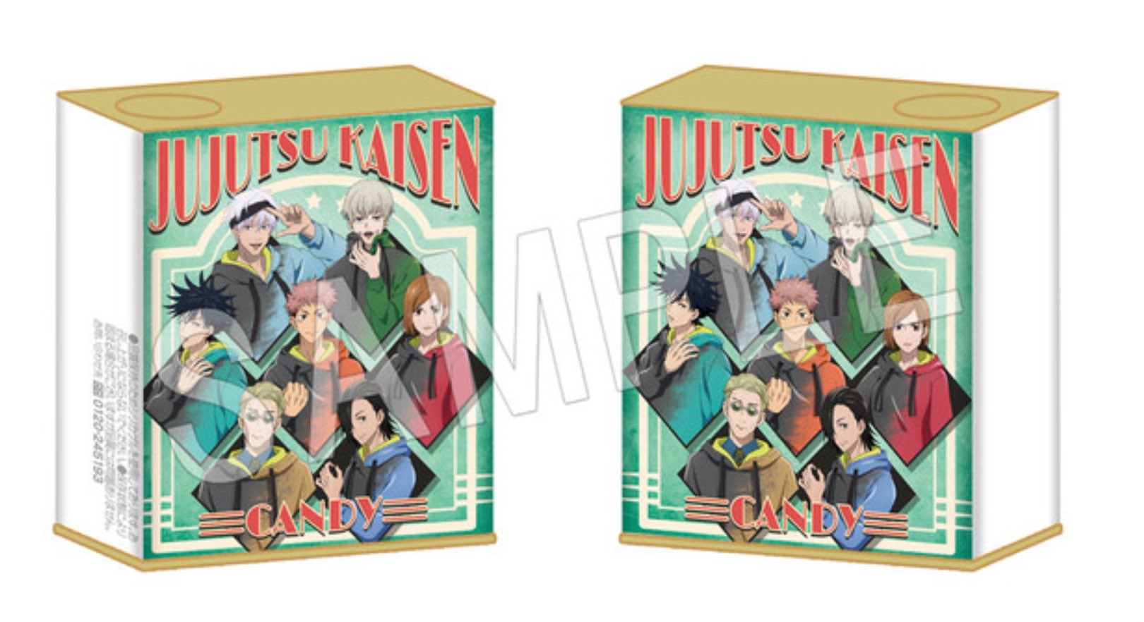 ロセアイン 3月13日入荷 Tvアニメ 呪術廻戦 より ラフなパーカー姿7人の描き下ろしイラスト商品が入荷 呪術廻戦 キャンディ缶 ミント味 呪術廻戦 Treat Collection チョコ6個 缶バッジ1個入り 呪術廻戦 ロセアイン アクアウォーク大垣