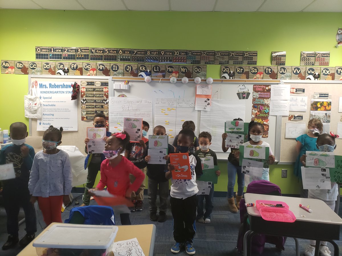 school_westview's tweet photo. Green eggs and ham took over Mrs. Robershaw's class from making predictions to egg shaped addition! Students even gave green eggs and ham a taste! #tbthursday #readacrossamerica #sharepcs #theview https://t.co/RNVxFf7hVo
