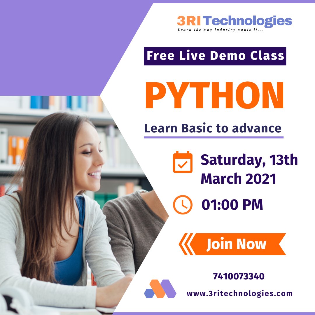 3RITechnologies's tweet image. **FREE LIVE WEBINAR**
New batches starting soon.
Gain In-depth Knowledge of Python Code
Certification Course, 100% Job Assistance, Updated Content, Flexible Batches.
Call 7410073340
Visit - zcu.io/6QE1
#pythoncareer #pythonjobs #pythoncoding #pythondeveloper