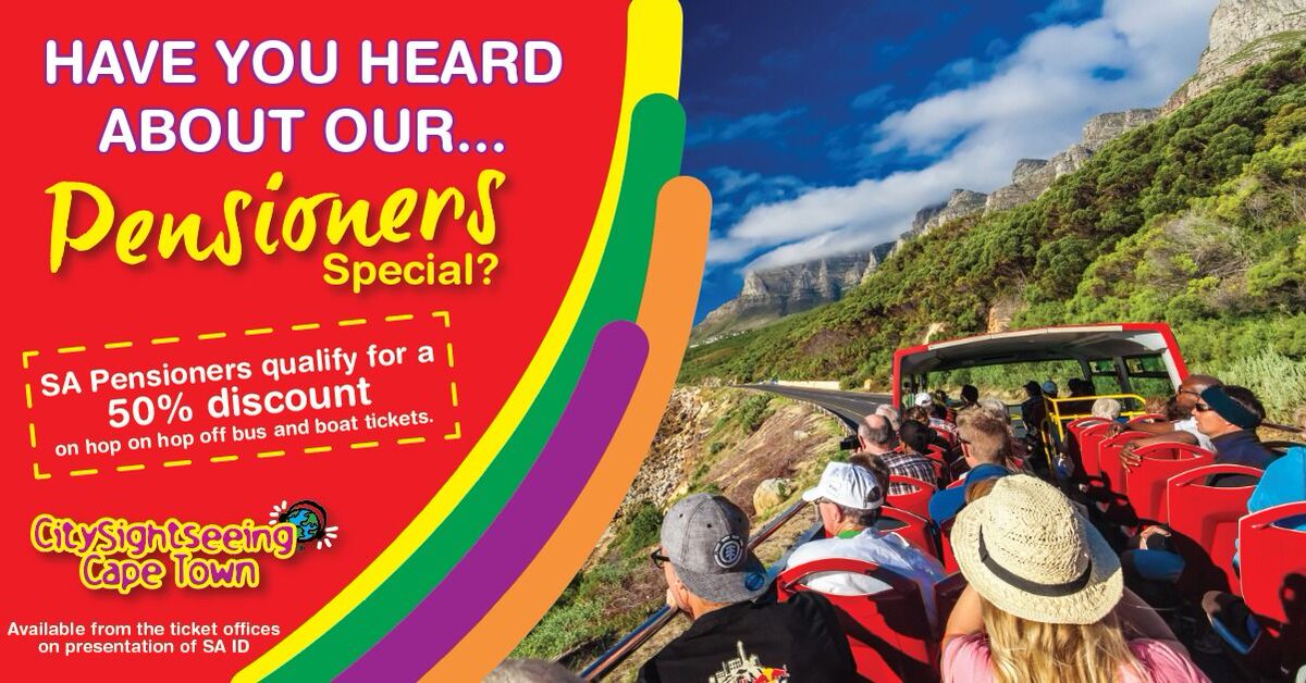 Have you seen👀 all our latest Cape Town Pensioner Specials?  citysightseeing.co.za/en/cape-town/p…

#RedBusCapeTown #thingstodoincape #pensionerday #lunch