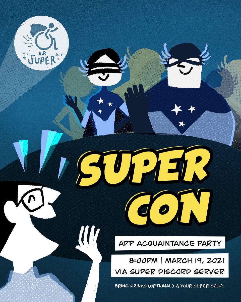 upsuper_'s tweet photo. Hey you! Didn't get to attend the Orientation but still wanna be a superfriend to the 𝐏𝐖𝐃 𝐂𝐨𝐦𝐦𝐮𝐧𝐢𝐭𝐲? Why not drop by in our Acquaintance Party, 𝐒𝐔𝐏𝐄𝐑𝐂𝐎𝐍? Sign up now and join us!

𝑆𝐼𝐺𝑁 𝑈𝑃 𝐹𝑂𝑅𝑀: https://t.co/FcB29ncVaQ

🎨 by Andi Gaw and Gabbie Oreta https://t.co/AkFZsi27jI