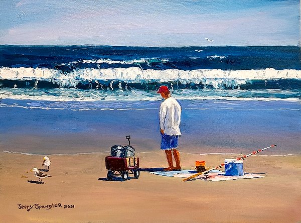 jjsart's tweet photo. New artwork for sale! - "Fishing on the Beach" - https://t.co/WefyunAL8t @fineartamerica https://t.co/QjiTJntLXA