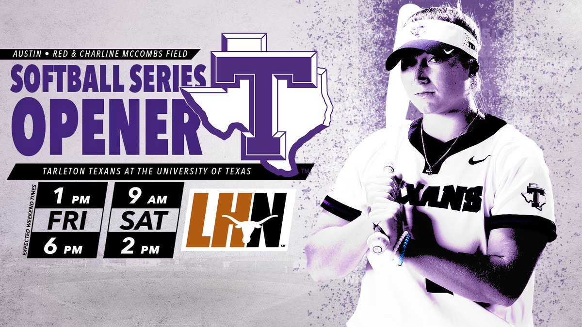 Tarleton heads to Austin for another national top-10 showdown 😤 This time on the Longhorn Network!

🆚 | #10 Texas
🕐 | 1 pm CT

🆚 | Texas Southern
🕐 | 6 pm CT

📍 | McCombs Field
📊 | bit.ly/2OnRmP8
📺 | bit.ly/30zDpjo

#HereComeTheTexans