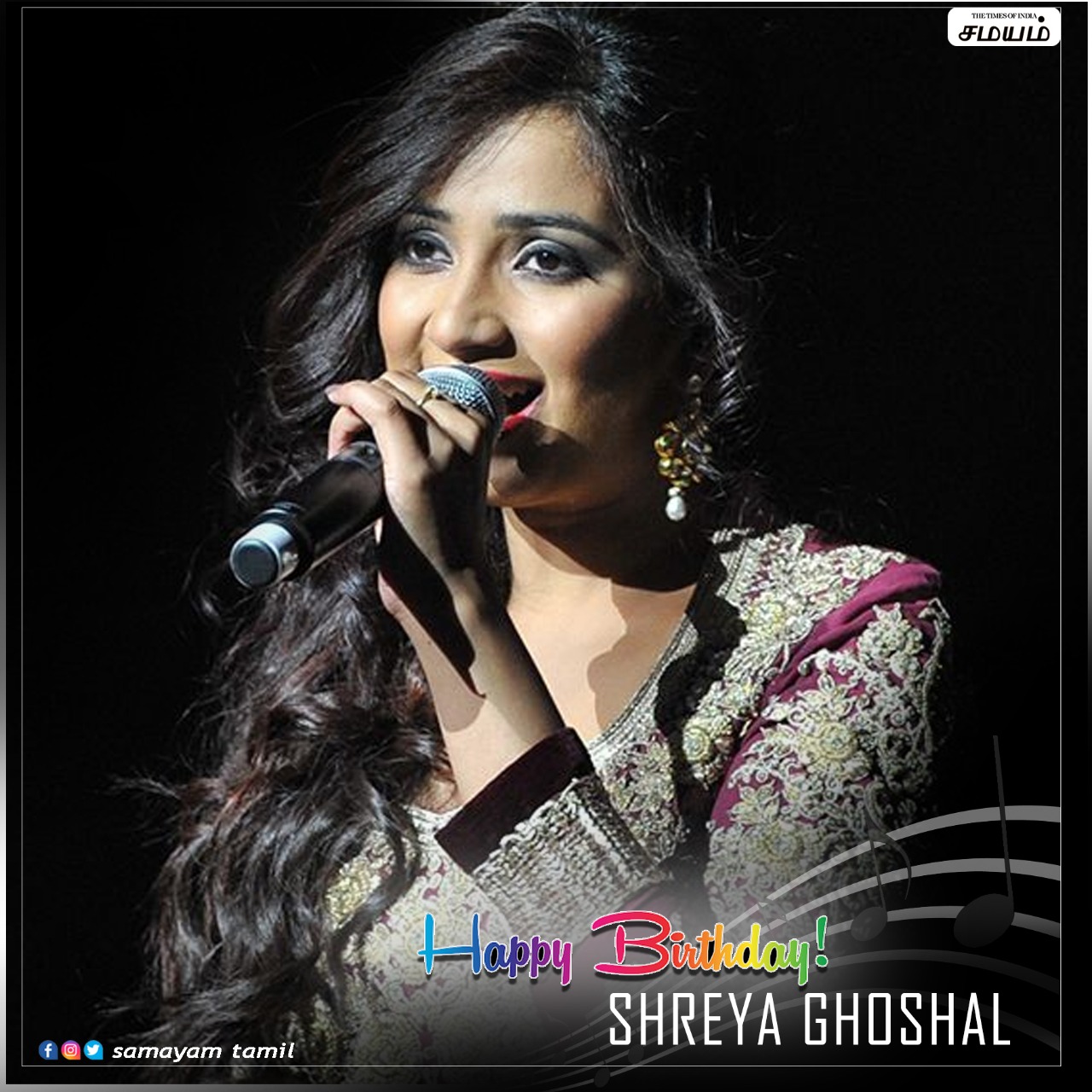 Happy birthday shreya ghoshal.  