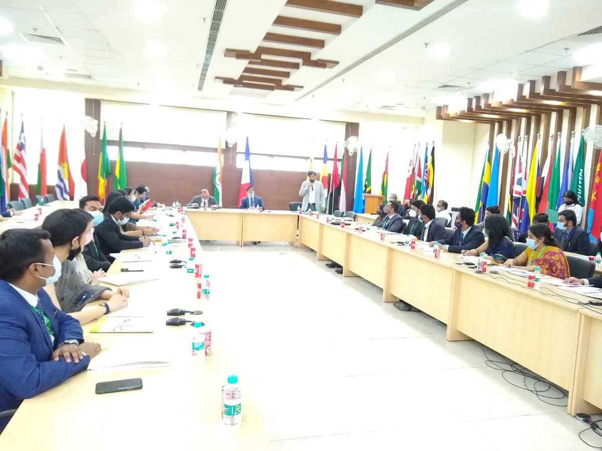 SSIFS_MEA's tweet photo. Indian Foreign Service Officer Trainees (2020 Batch) and Bhutanese Diplomats visit the headquarters of International Solar Alliance in Gurugram. https://t.co/nDdVBGdbEj