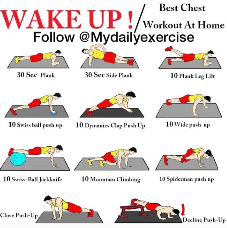 My Daily Exercise on X: Home Chest Workout Routines #athlete #beginner  #bodybuilder #weightlossjourney #bodybuilders #bodybuilding #bodypositivity  #exercise #energy #fitness #fitnessmodel #follo #follobackforfolloback  #folloback #follobackinstantly