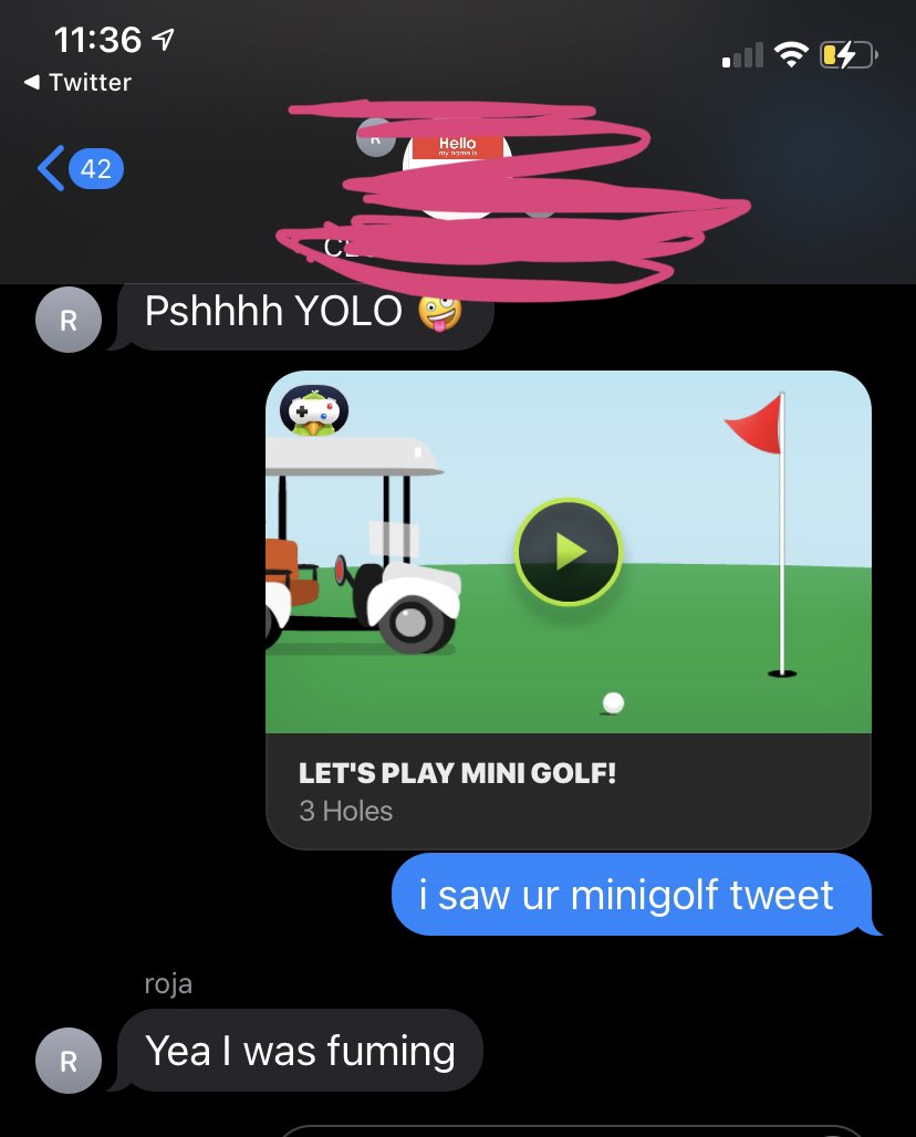 i always win a minigolf which makes my god complex skyrocket so....play me in minigolf