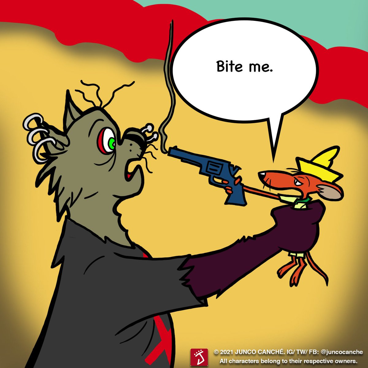 juncocanche's tweet photo. Back at it again with the comics. This one features Slowpoke Rodriguez #looneytunes #juncocanche #slowpokerodriguez https://t.co/aR1HicmFxj
