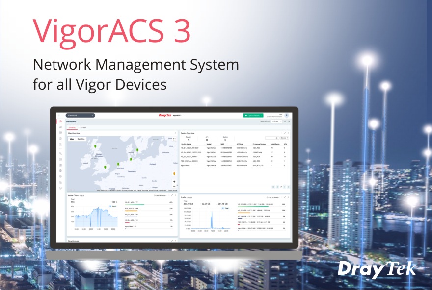 The latest version of DrayTek's Network Management System, VigorACS 3, was just announced. It is also the core of the DrayTek SD-WAN solution, where the Network Administrator can perform configuration, provisioning, and monitoring to the edge routers.

draytek.com/products/vigor…