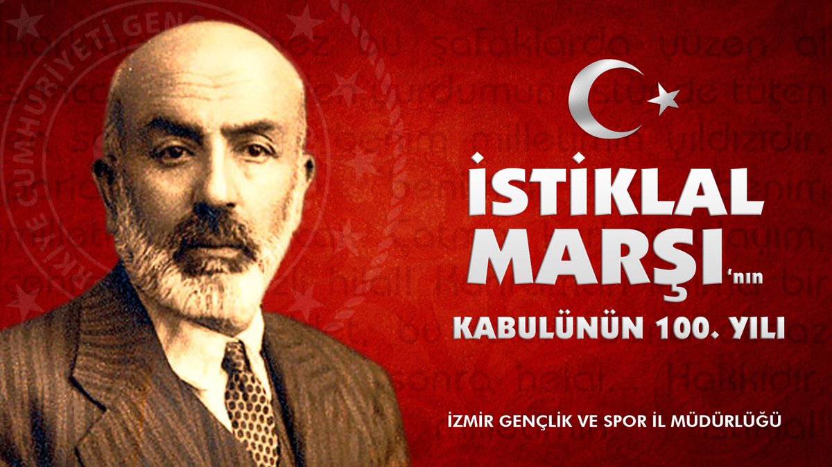 🇹🇷İkinci kez sanma 
        bir marş daha yazılacak 
              Ha'şa bu sondu!
                  İlelebet de son olacak!🇹🇷 
⚜️İstiklal Marşımızın kabulünün 100. yılı kutlu olsun.

#İstiklalMarşı100Yaşında

<a href="/gencliksporbak/">Gençlik ve Spor Bakanlığı 🇹🇷</a> <a href="/kasapoglu/">Dr. Mehmet Kasapoğlu</a>