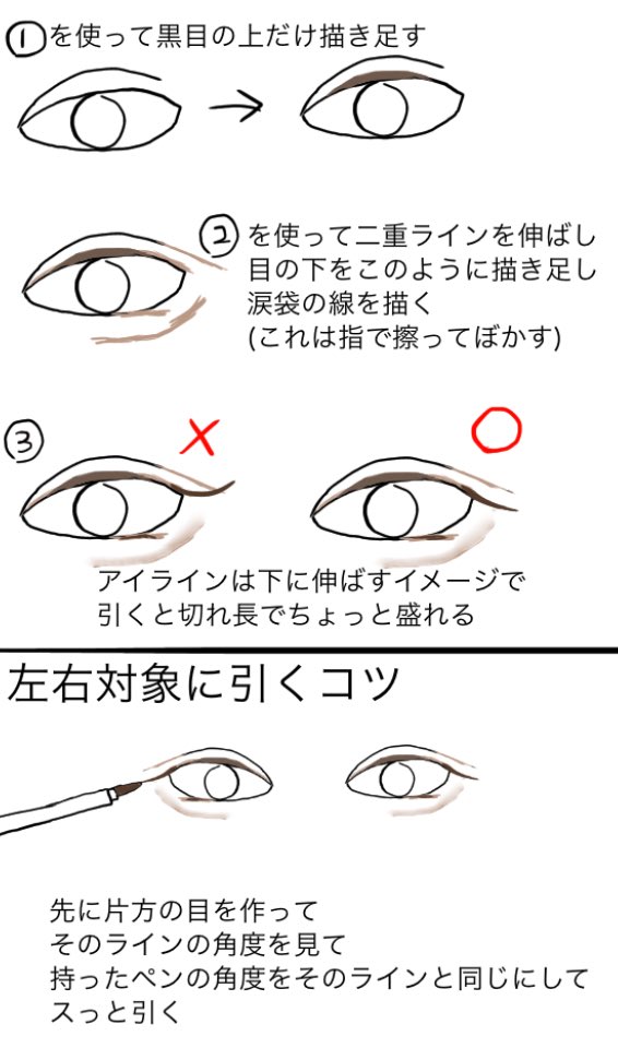 私流のアイメイク講座っぽいもの作りました!!(分かりにくかったらすまない…)

アイプチ今はしてないから最後の写真は参考にならないけどリクエストがあったのでやり方描きました!

役に立てたら嬉しいです〜! 