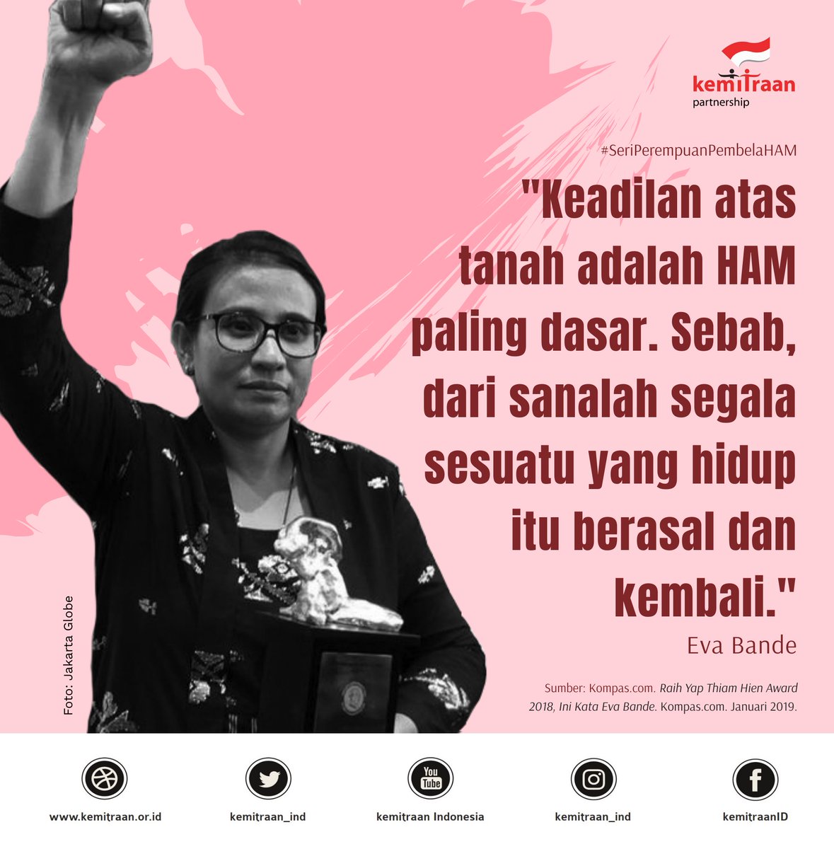 Eva Bande, satu dari ribuan perempuan pembela HAM di Indonesia yang dikriminalisasi karena berjuang untuk mempertahankan hak-haknya. 
Yuk, kita dorong pemerintah untuk memberikan perlindungan kepada perempuan pembela HAM di Indonesia. 
#RevisiUUHAM
#SahkanRapermenANTISLAPP