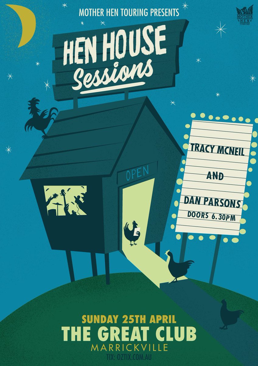 We are celebrating the announcement of The Hen House Sessions, an ongoing event at Sydney’s hottest new venue,  The Great Club.  To kick this series off we couldn’t think of two artists more perfect than the incomparable <a href="/TracyMcNeilBand/">TRACY McNEIL</a> &amp; <a href="/djparsonsmusic/">Dan Parsons</a>  April 25th.