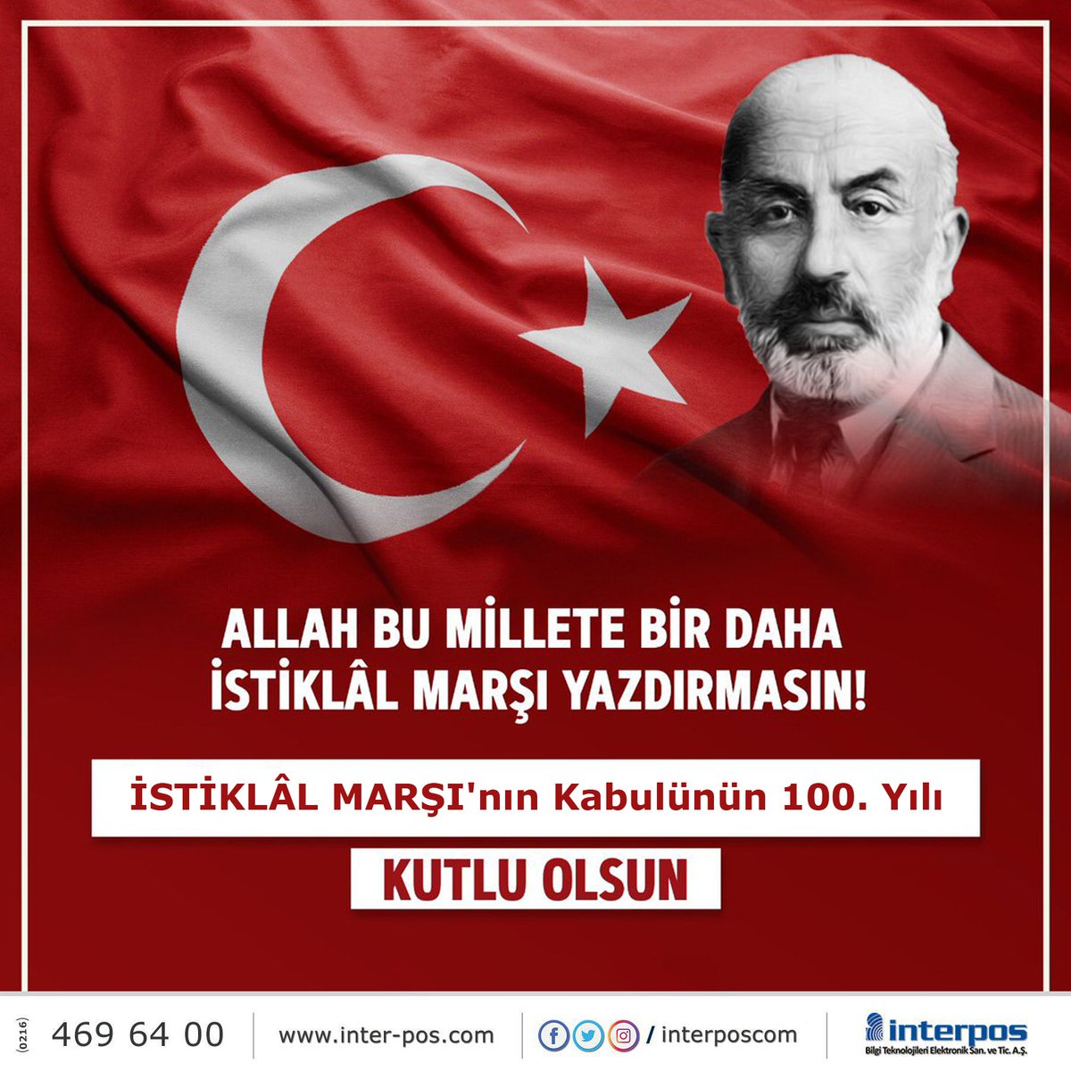 İstiklal Marşı’nın kabulünün 100. yılı kutlu olsun.
Mehmet Akif Ersoy’u saygıyla anıyoruz. 🇹🇷 #istiklalmarşı #mehmetakifersoy #100yil