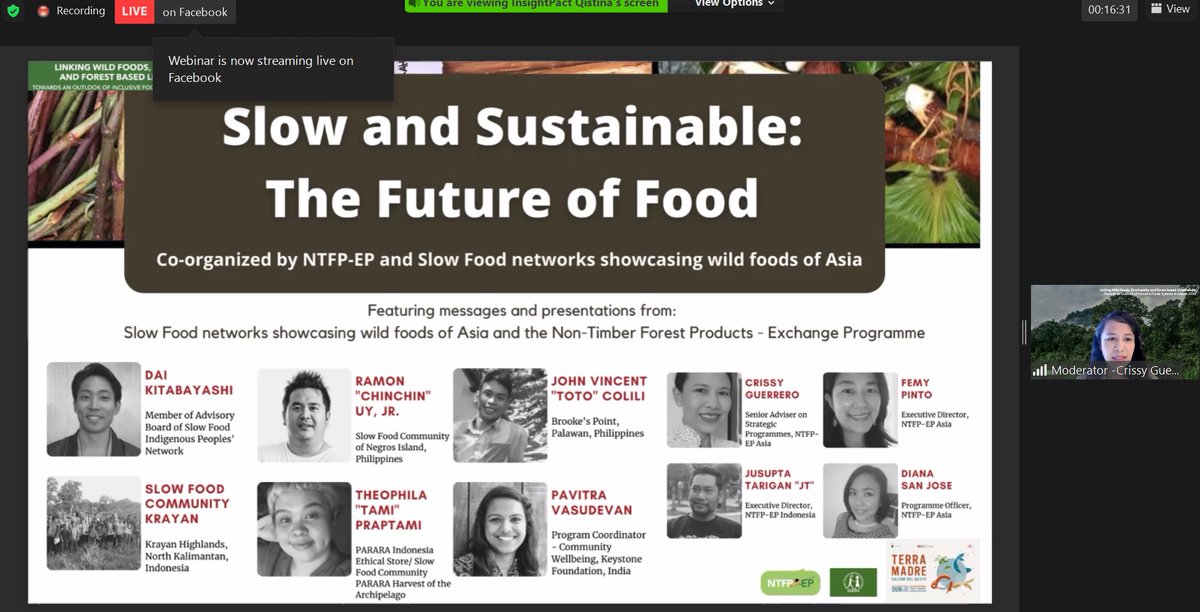 ntfp_ep's tweet photo. We are now live! You can also view the event via our Facebook page. 

Click here: https://t.co/rRIIUn13Ip

#wildfoodsasia
#forestsforfood
#linkingpeopleandforest https://t.co/Kp9AjlAJWB