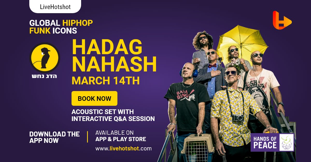 livehotshot_'s tweet photo. Use the link to download the LiveHotshot App and book your spot in this one-of-a-kind event for peace on Sunday, March 14th
https://t.co/K8cMtHUeMv
"One day only'' Sunday, March 14th #bigyear2021 #hadagnahash @HadagNahash https://t.co/19SG6k4WpW