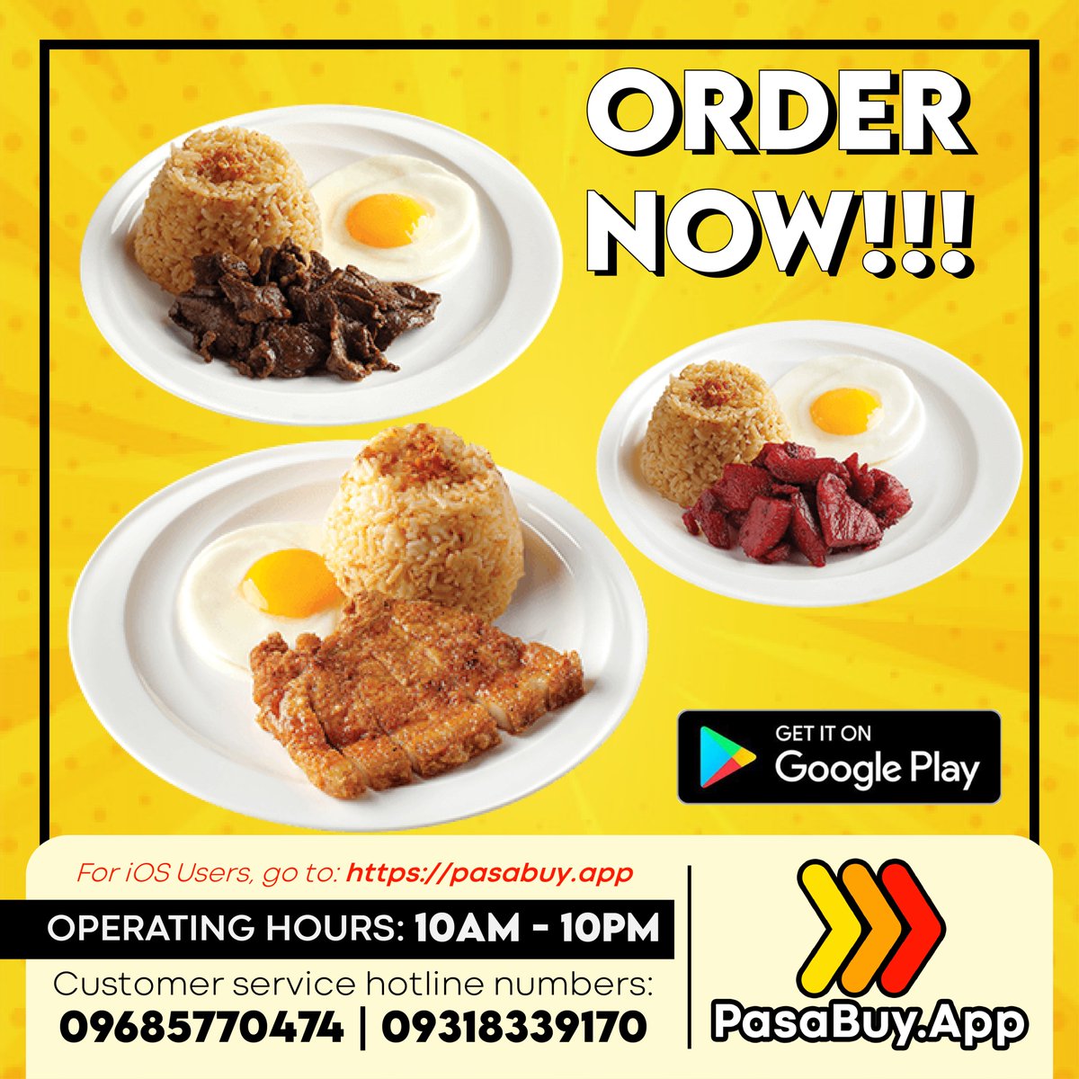 PasaBuy_App's tweet photo. Craving for silog meals? 
Meron sa PasaBuy nyan! Umorder at mag PasaBuy na!
On-going promo of PHP 39 FLAT RATE DELIVERY 🙌

For iOS users visit: https://t.co/ueiY5WmCqI and download the app on Google Play for Android users.

#PasabuyPH #PasaBuy #PasaBuyApp #DeliveryService https://t.co/WIV07y4vRy
