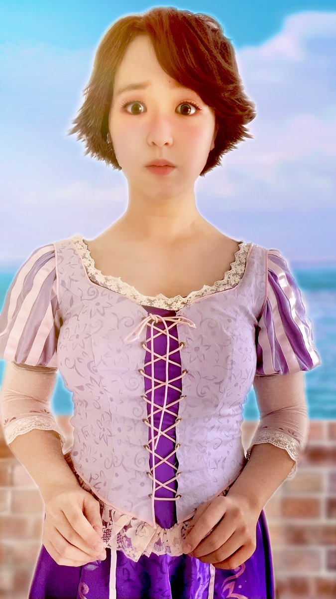 彩yuri ミスミスターneo 塔の上のラプンツェル 再会 ショートヘアのラプンツェルで ラストシーン再現したかったの 産後初仮装でした ドレス入ってよかった 何より ラプンツェル日本公開10周年おめでとう D仮装 宅コス