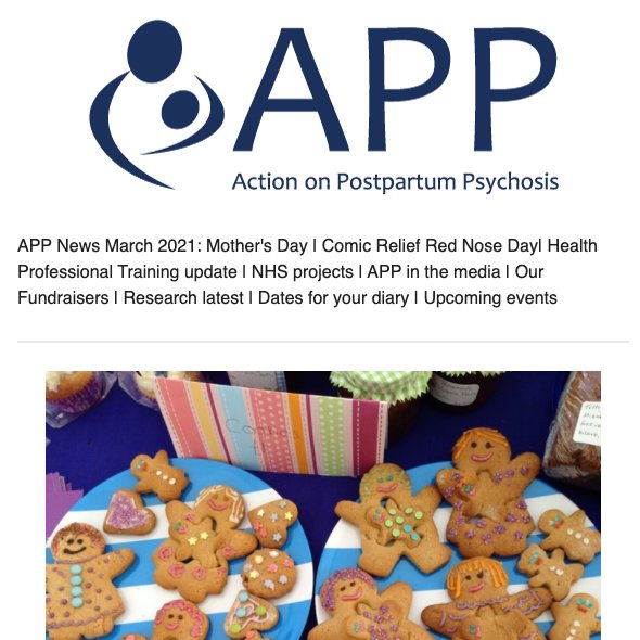 ActionOnPP's tweet photo. The APP Newsletter is out!

With stories and updates about Mother's Day, Red Nose Day, our Health Professional Training, NHS projects and the latest research and events to get involved in.

Read our March newsletter here > https://t.co/rcTQityFJj https://t.co/Z0cqGjtNu5