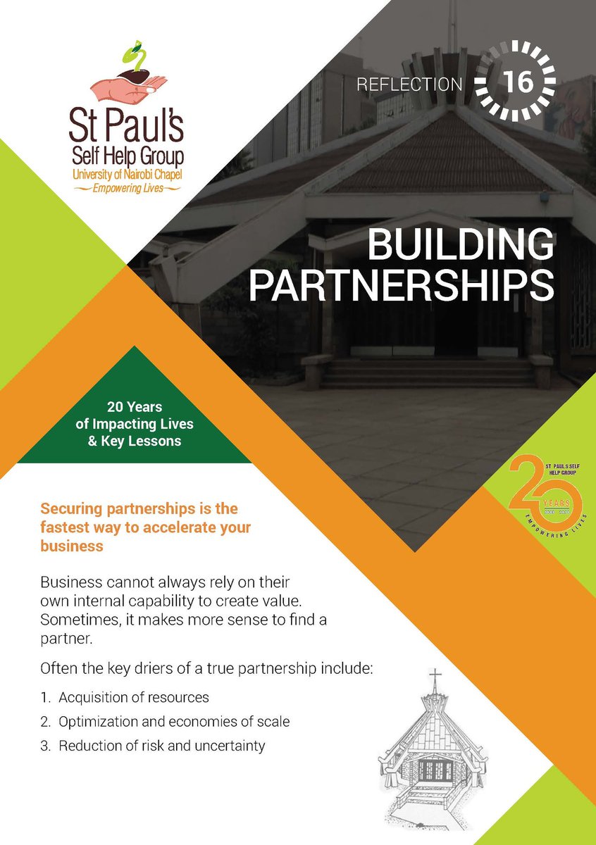 St. Paul SHG@20 years.

#businessreflections 

Securing partnerships is the fastest way to accelerate your business.

#saccos #selfhelpprogramme #caritasnairobi #savings #loans