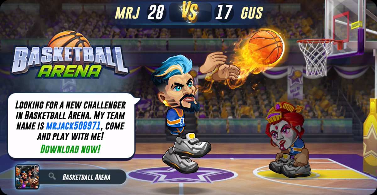 Looking for a new challenger in Basketball Arena. My team name is mrjack508971, come and play with me! Download now! app.adjust.com/xu5pslz_9zmueg3 #basketballarena <a href="/basket_arena/">Basketball Arena</a>