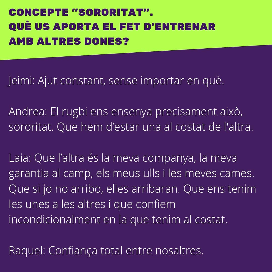 CornellaActitud's tweet photo. ⚡"Si no veus l'esport femení, t'estàs perdent la meitat de l'espectacle".
⁉️ I tu, te'l perdràs?
💪🏻 Sou unes feres, dones del rugbi de #Cornellà.
🔥 Gràcies!
Fotos 📸 @sorayalba
#actitudfeminista #8M2021 #8DONES #donesambactitud #CornellàFeminista #feminisme #sororitat https://t.co/U0kmBXkVk2