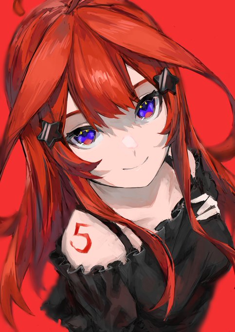 SKYんさんがTwitterに投稿した中野五月(五等分の花嫁)のイラスト。