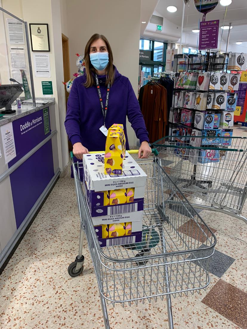 Thank you @Morrisons. This week we collected 20 Easter eggs, for our carers, kindly donated from the community champion at Catcliffe Morrisons. We appreciate it greatly and look forward to you visiting us all again once our cafes are safe to open 😃🐇
