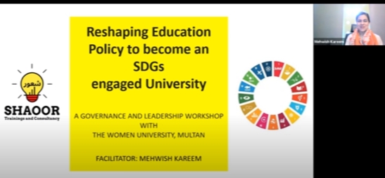 MehwishKareem's tweet photo. Delighted after a workshop titled🌟Reshaping #Education #Policy to become an #SDGs engaged #University🌟 for #FacultyDevelopementProgram at #WomenUniversity #Multan, one of the focal universities in Southern Punjab regarding startups for #youth, with over 4,000 female students😇 https://t.co/l1t2QTk8Kc